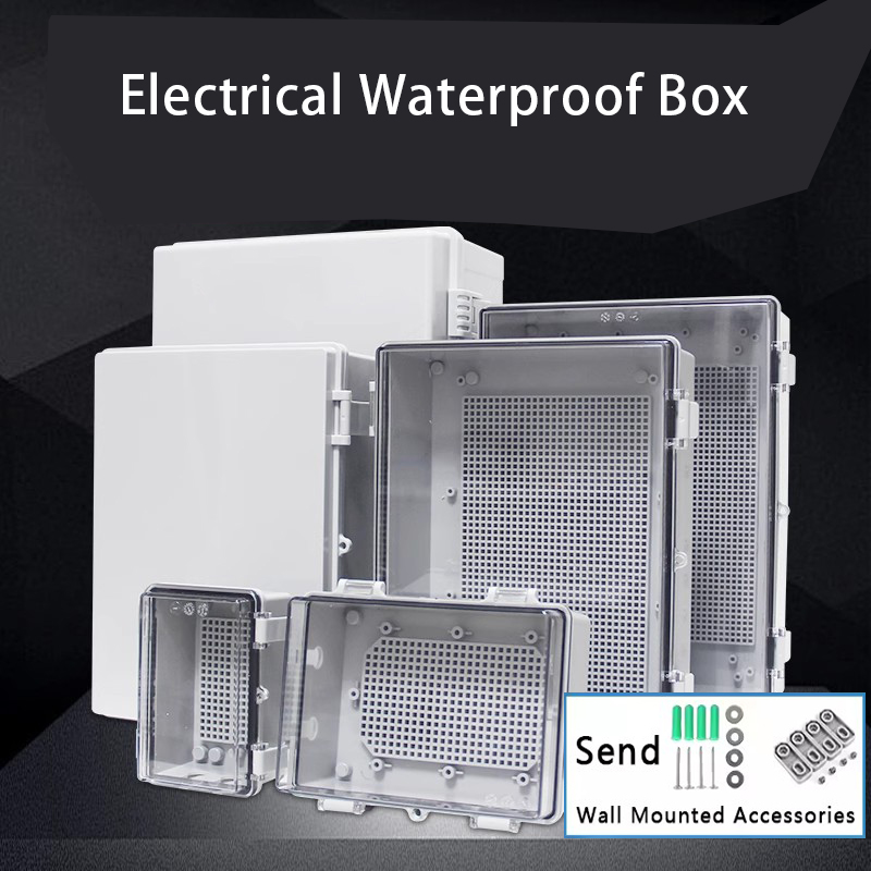 Outdoor Furniture Outlet - IP66 Waterproof Junction Box Gray/Transparent Electrical