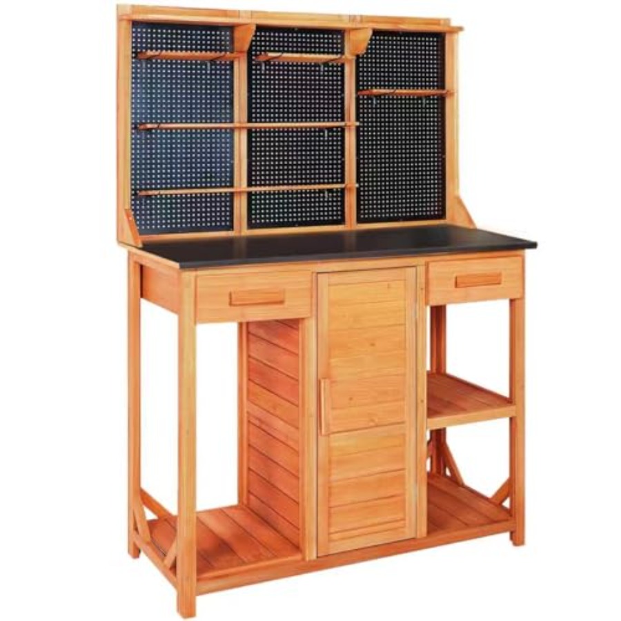 Garden Bench Metal - Outdoor Garden Potting Bench, Horticultural Wooden