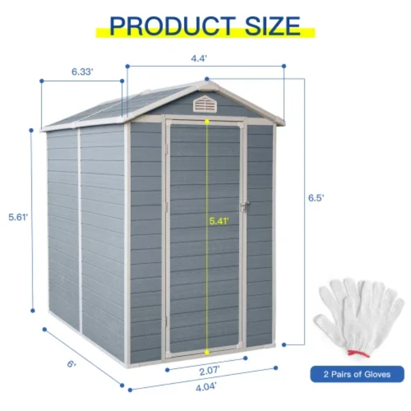 6x4ft Resin Outdoor Storage Sh - Outdoor Furniture Store 评论和价格