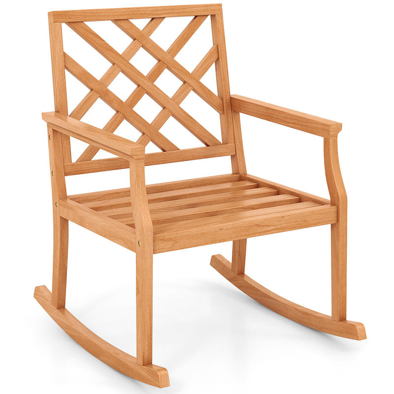 Teak Wood Rocking Chair 36 Inc - Outdoor Furniture Durable 评论和价格