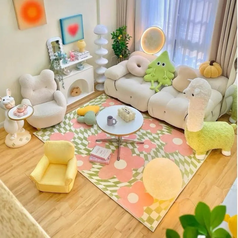 Pink Blue Checkerboard Bedside - Outdoor Furniture For Cafe 评论和价格