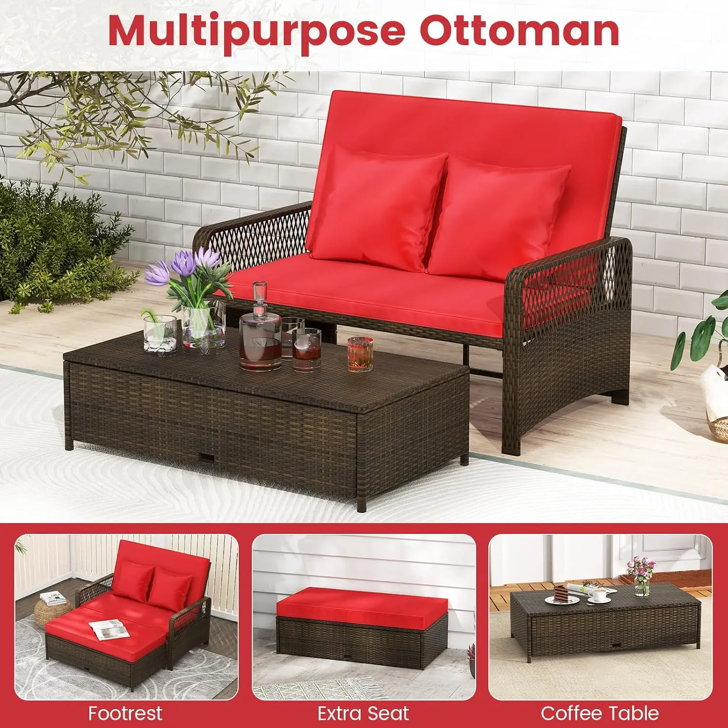 Outdoor Daybed, Wicker Lovesea - Outdoor Daybed Furniture 评论和价格