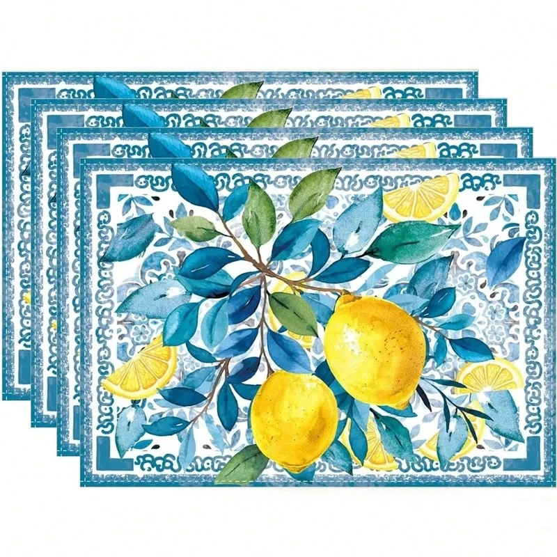 4Pcs Watercolor Blue Flower Le - Outdoor Furniture Dining 评论和价格