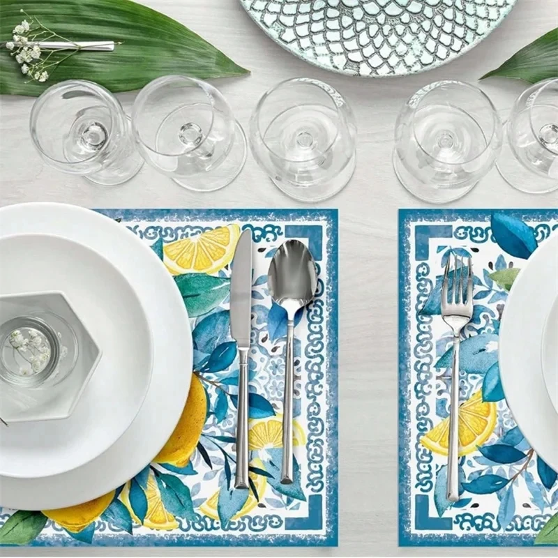 4Pcs Watercolor Blue Flower Le - Outdoor Furniture Dining 评论和价格