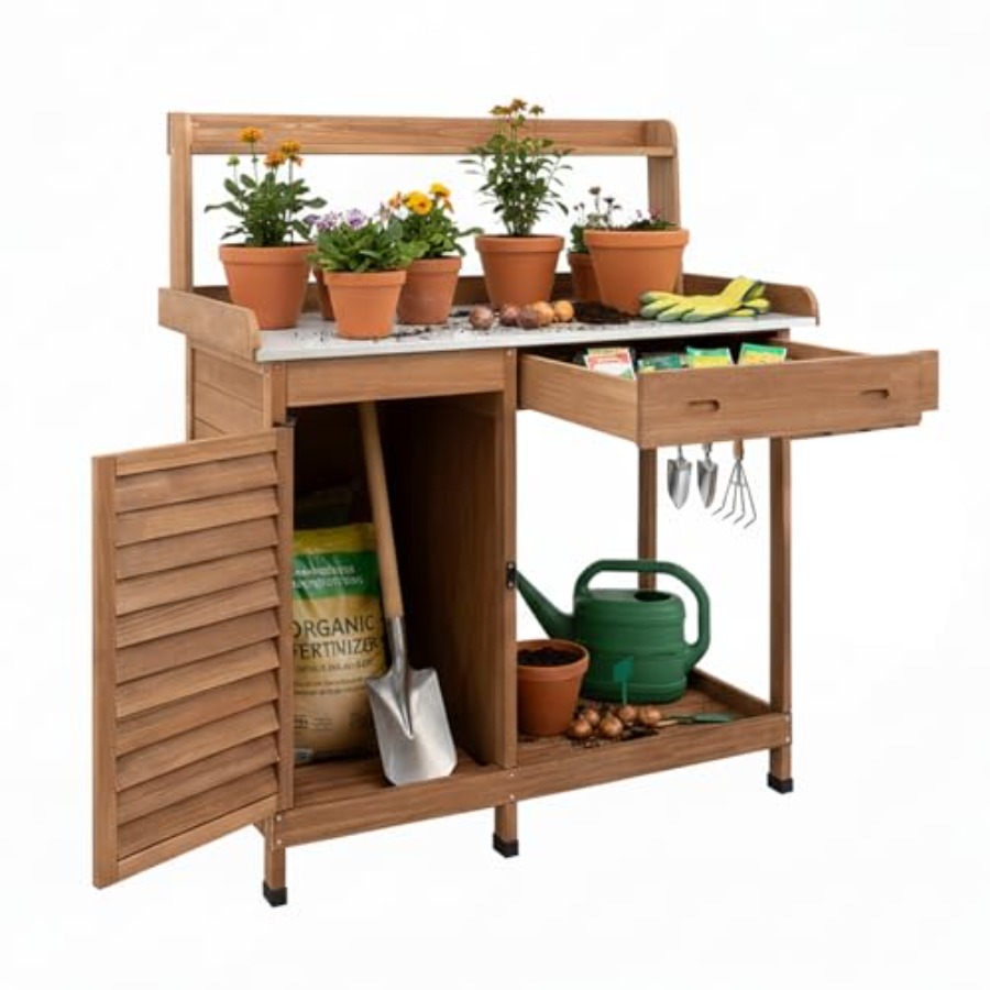 Potting Bench Table Work Bench - Garden Bench Metal 评论和价格