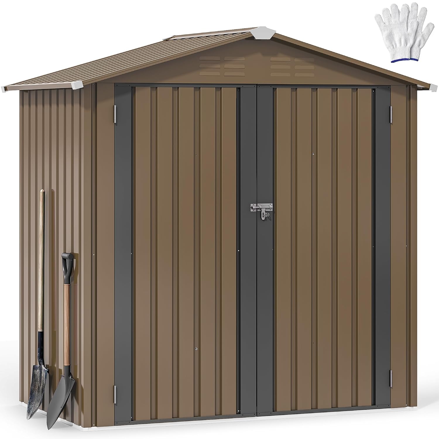 6x4ft Metal Outdoor Storage Sh - Outdoor Furniture Waterproof 评论和价格