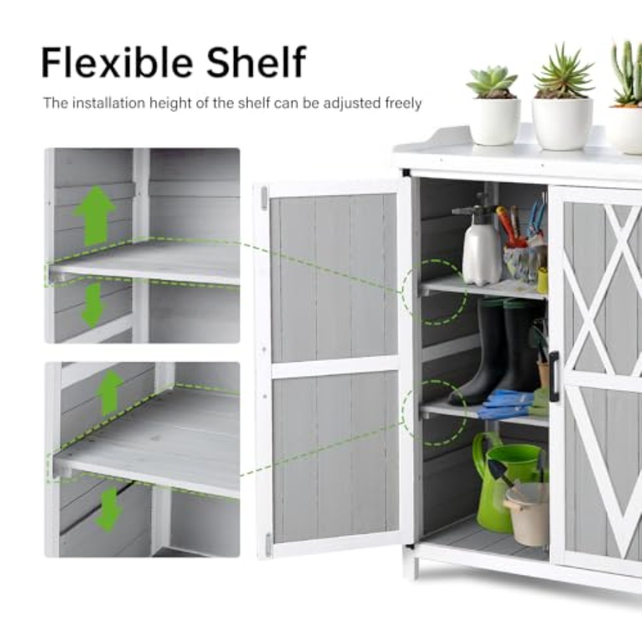 Outdoor Potting Bench, Garden  - Garden Bench Metal 评论和价格