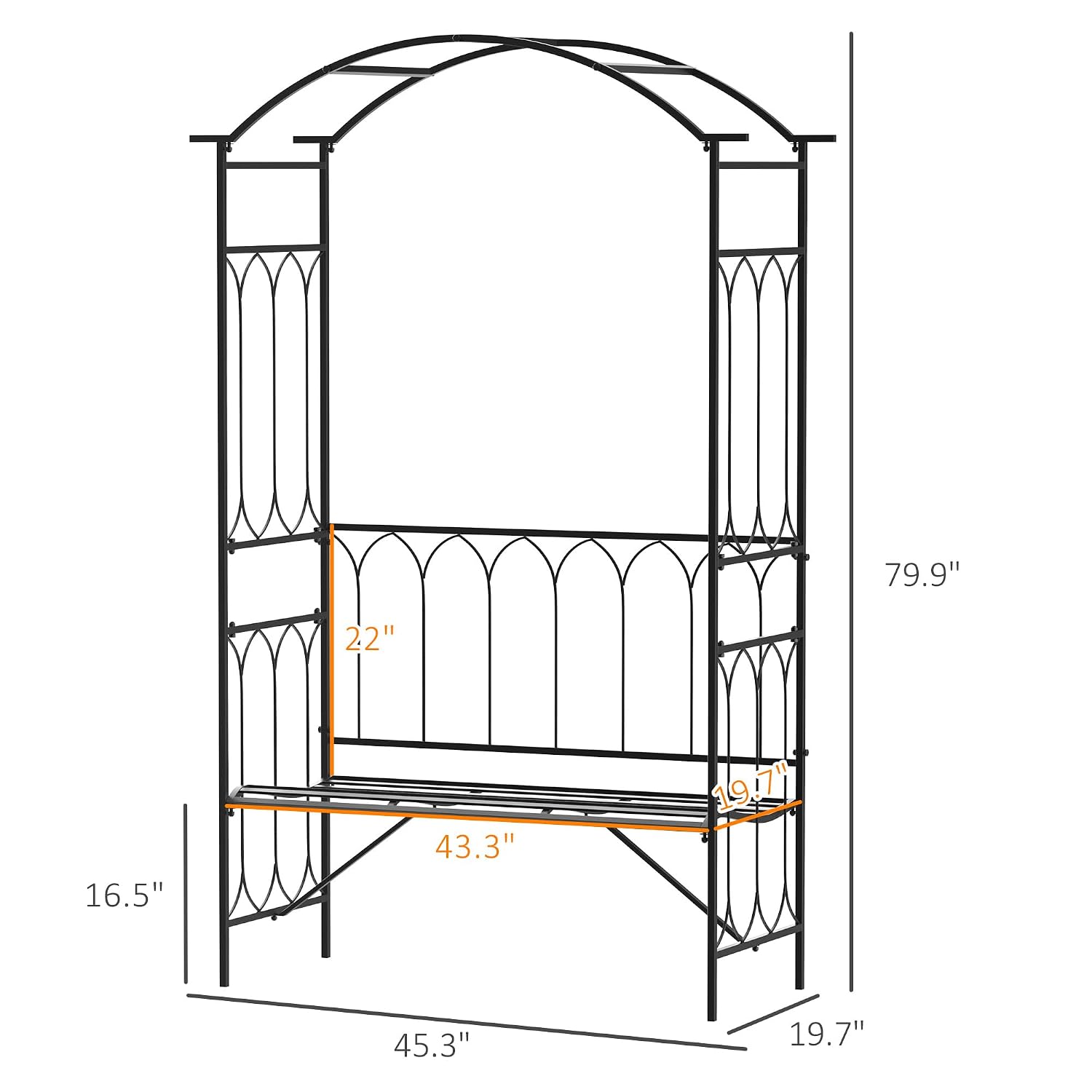 Metal Trellis Arbor Arch with  - Garden Bench Metal 评论和价格