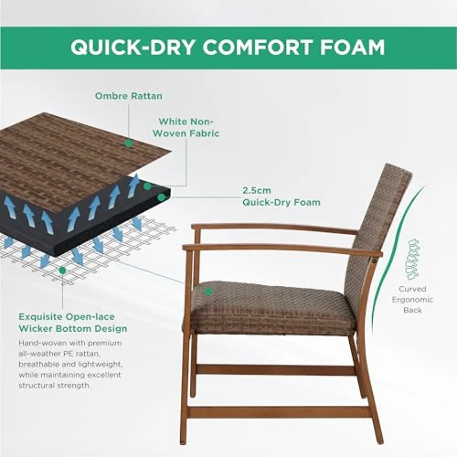 4-Piece Wicker Patio Furniture - Outdoor Furniture Durable 评论和价格