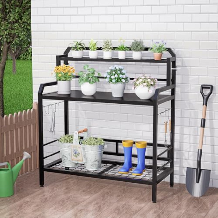 Outdoor Metal Potting Bench Ta - Garden Bench Metal 评论和价格
