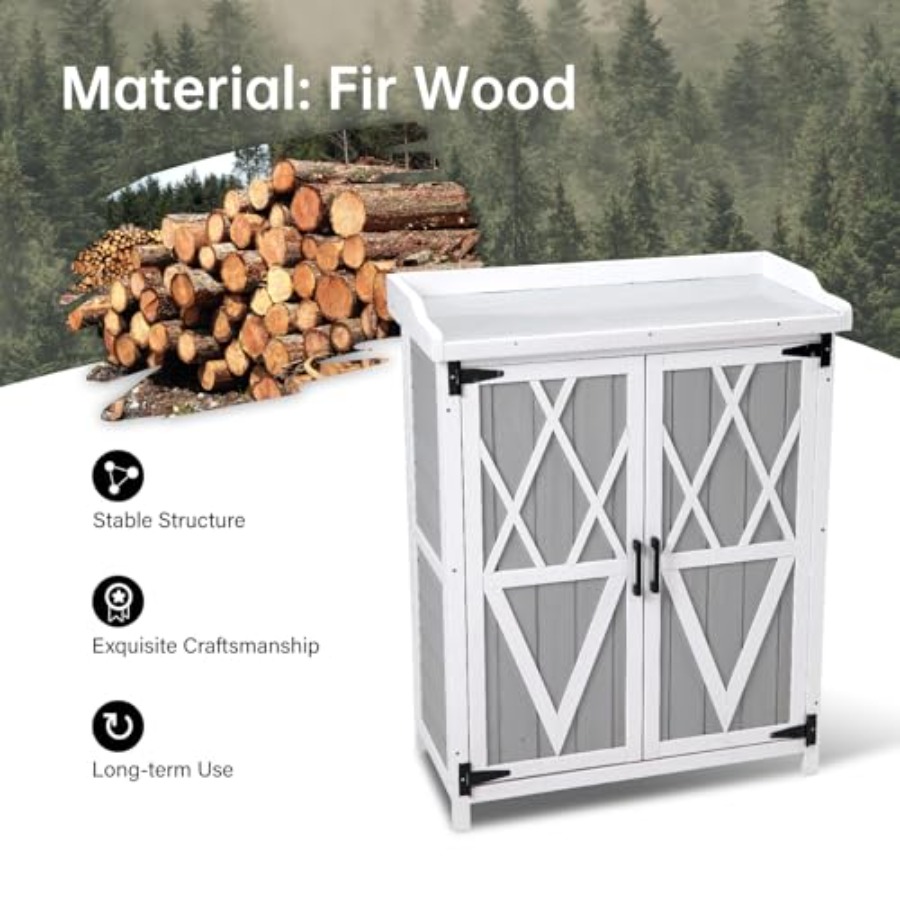 Potting Bench Outdoor Cabinet  - Garden Bench Metal 评论和价格