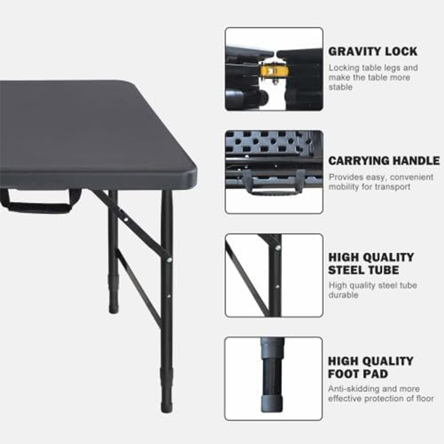 Folding Table 4ft Height Adjus - Outdoor Furniture Usa 评论和价格