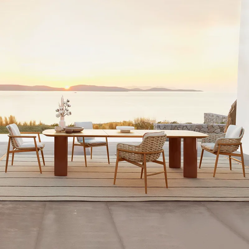 Nordic Rattan Outdoor Dining T - Outdoor Furniture For Cafe 评论和价格