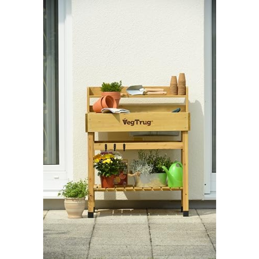 Deluxe Cedar Potting Bench, Na - Garden Bench Metal 评论和价格