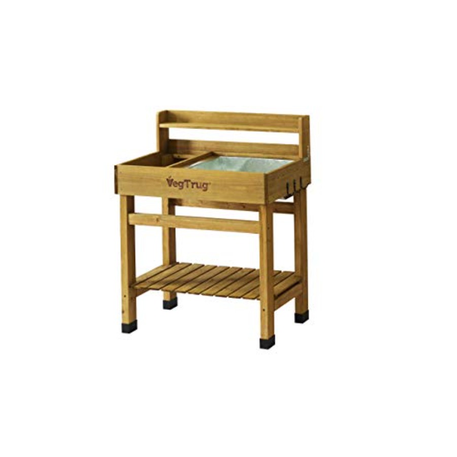 Deluxe Cedar Potting Bench, Na - Garden Bench Metal 评论和价格