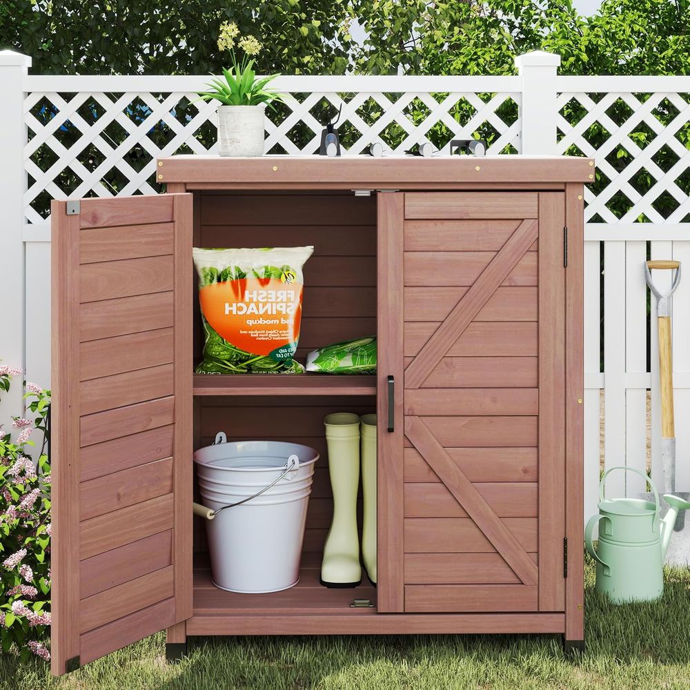 Outdoor Storage Cabinet & Pott - Garden Bench Metal 评论和价格