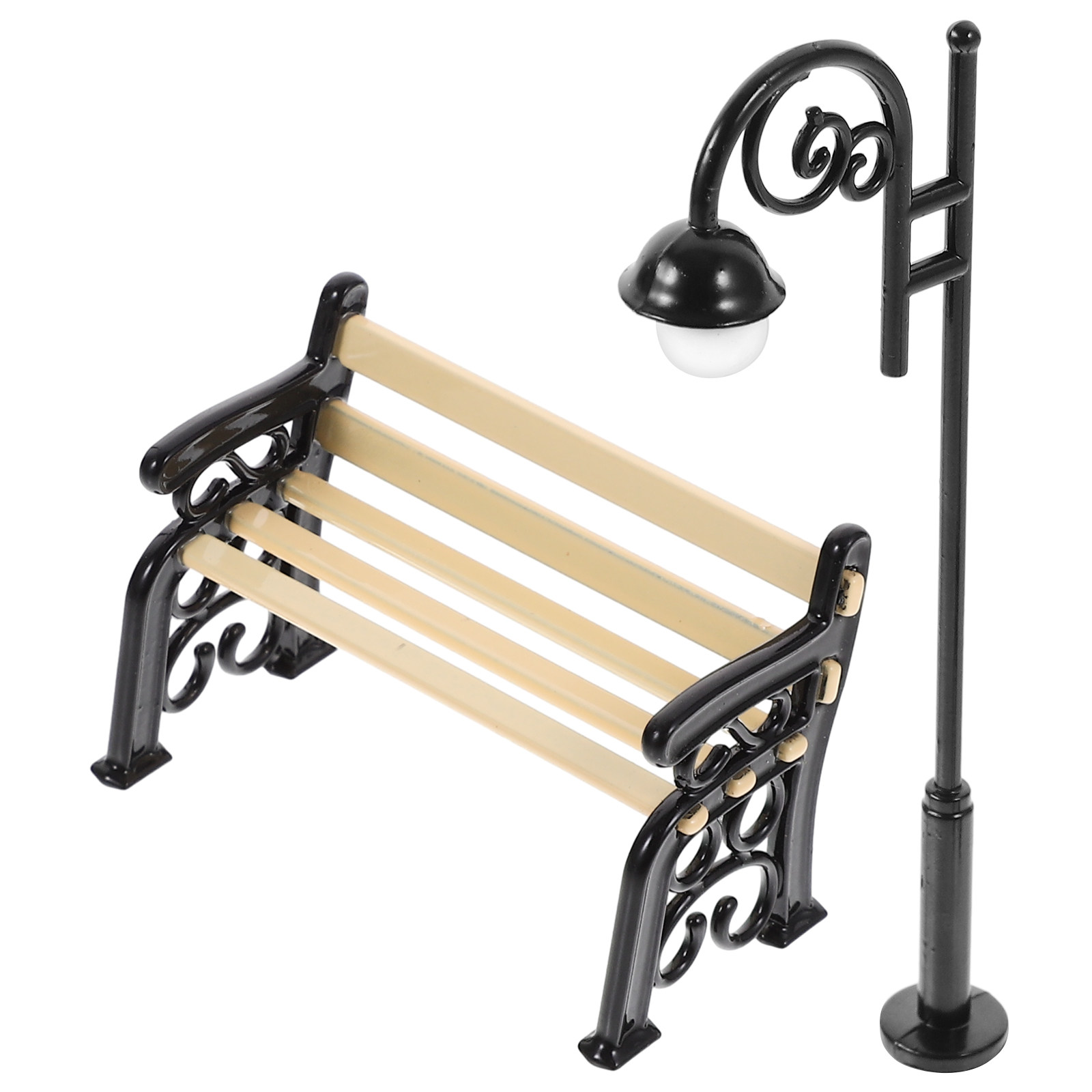 1Set Miniature Park Bench Set  - Garden Bench Metal 评论和价格