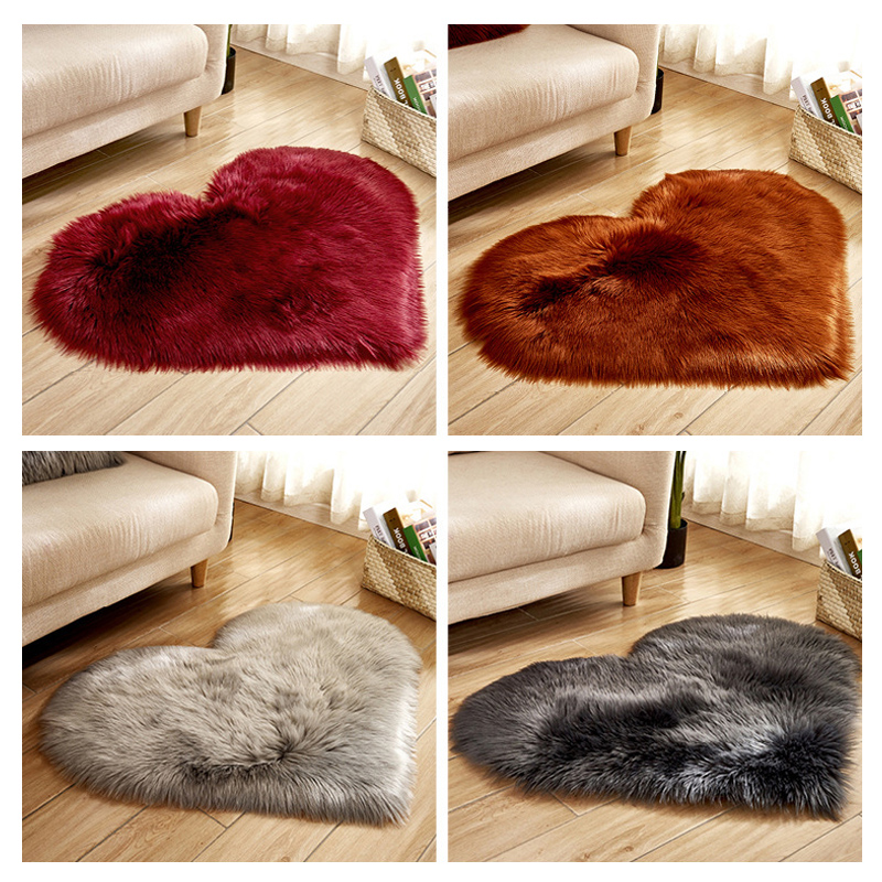 Furry Solid Color Heart Rug Be - Outdoor Furniture For Cafe 评论和价格